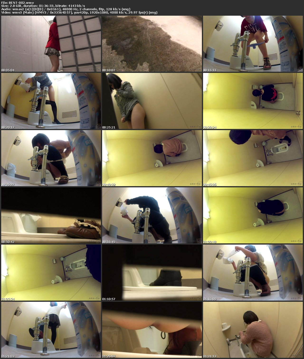 [BENT-002] 美女達の排泄パニック 2 便通企画／東京マニGUN’S Voyeur トイレ(盗撮) 投稿 96分 Scatting